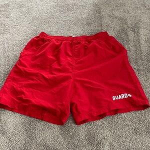 Sporti Red Guard Swim Trunks Lifeguard Shorts SIZE L